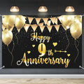 HAMIGAR 6x4ft Happy 9th Anniversary Banner Backdrop by HAMIGAR