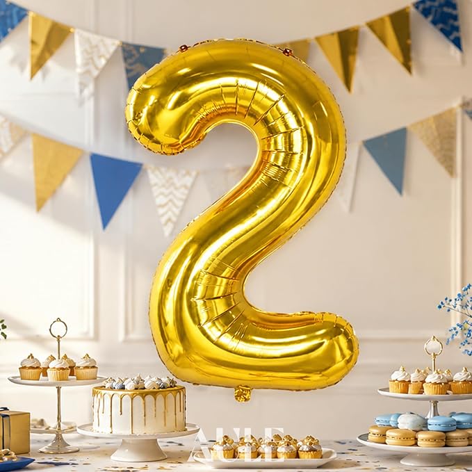 AULE 40 Inch Gold 2 Balloon Number Foil 0-9 Birthday Big Numbers | Birthday - Image 3