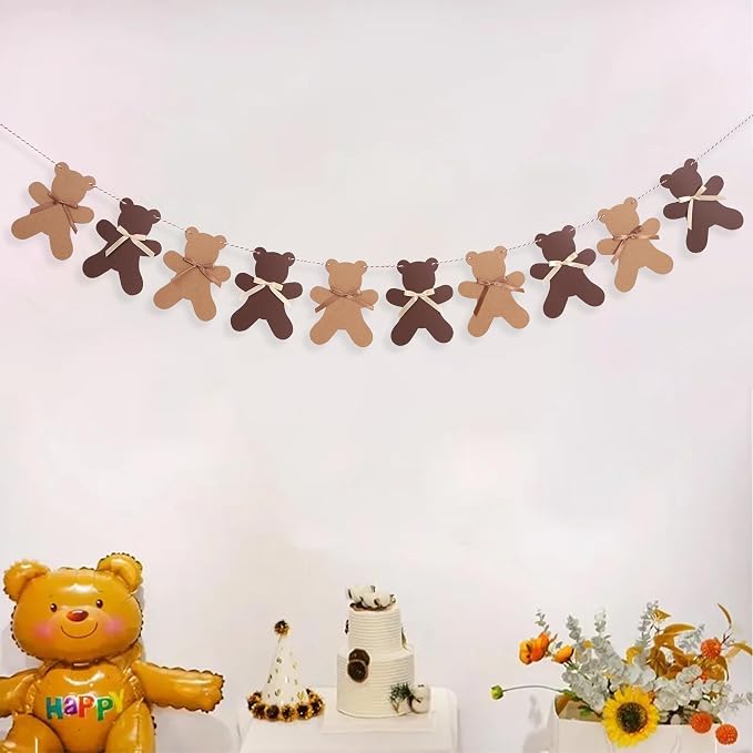 We Can Bearly Wait Teddy Bear Garland -Teddy Bear Birthday or Gender Reveal - Image 5