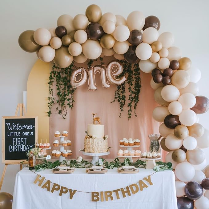 Brown Balloons, 12 Inch Neutral Balloons, Retro Coffee Brown Apricot Sand White - Image 6