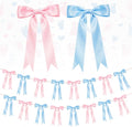 2 Strings Baby Pink & Blue Bow Garland Banner Decorations by HILAVO