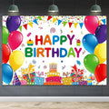 Happy Birthday Backdrop Banner Colorful Birthday Decorations Large Yard Sign by DIZHI