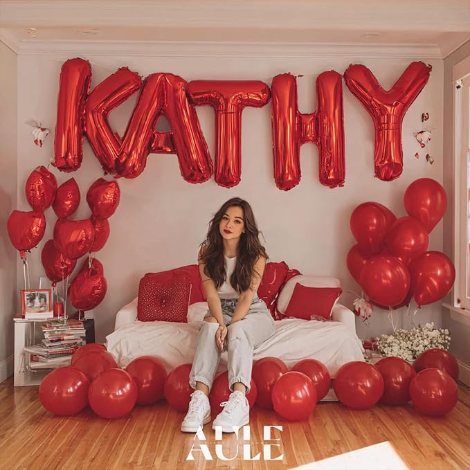 AULE 40 Inch Red Y Balloon Letter Foil A-Z Birthday Big Alphabet | Birthday - Image 2