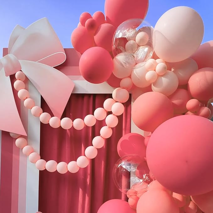 Voircoloria 130pcs Retro Hot Pink Balloons Arch Kit, 18 12 10 5 Inch | - Image 4