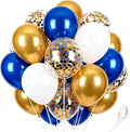 White Gold Blue Balloons 60Pcs 12 Inch Confetti Latex Balloon by Kelfuoya