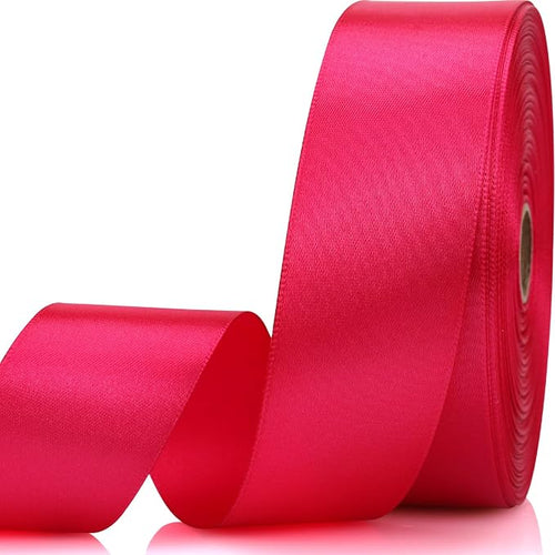 1-1/2 Inch 60 Yards Hot Pink Solid Satin Ribbon by Unknown