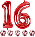 16th Birthday Balloons Red, 40 In Giant Digital Foil Number 1 and 6 Balloons by Lingqiang