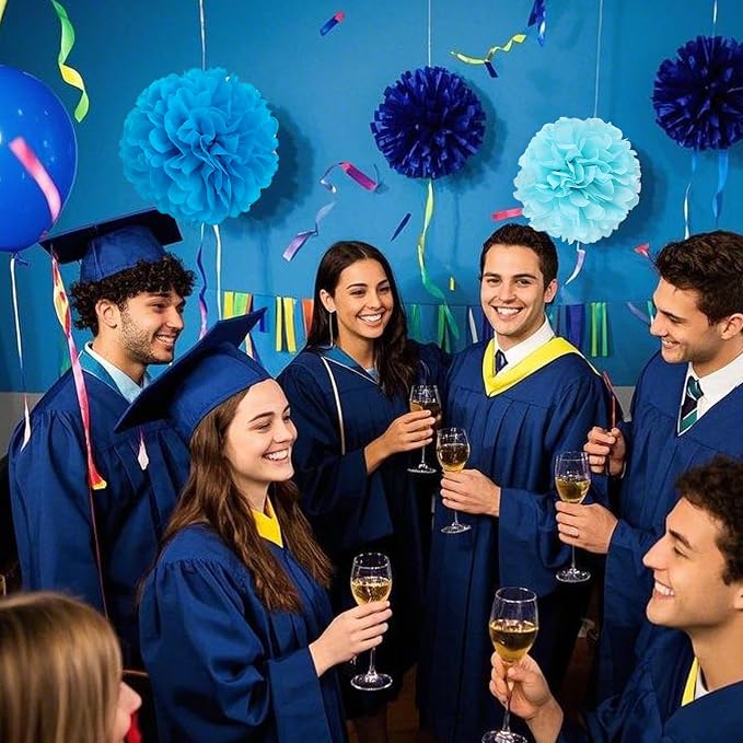 Capesaro Blue Paper Pom Poms - Image 3