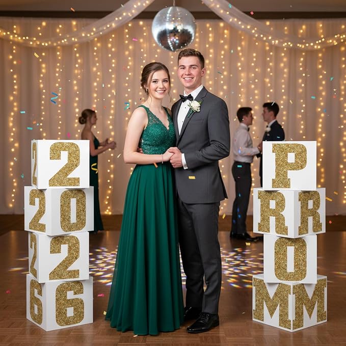 Queekay 8 Pcs Prom Column Standup Photo Booth Decorations 2026 Prom Backdrop - Image 2