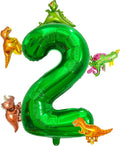 LilyZheng Dinosaur Number 2 Balloon, 40 Inch Dark Green Number Foil Balloon by LILYZHENG
