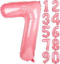 Macaron Pink Number 7 Balloon 40in Large Helium Foil Polyester Film Balloon | by Exquisitehighqualitypartydecorationstomeetyoureveryneed%EF%BC%81