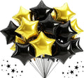 TONIFUL 30 Pcs Star Shaped Balloons 18 Inch Large Black Gold Foil Balloons | by TONIFUL