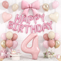 Dusty Pink Number 4 Balloon, 4th Birthday Decorations by Hapmori