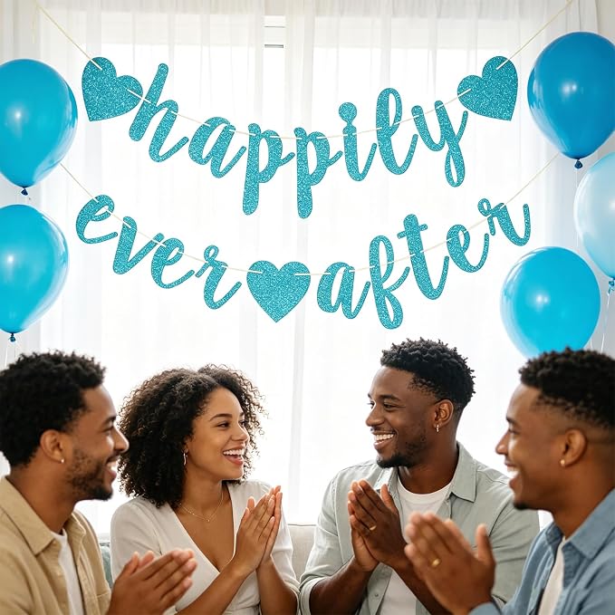 Happily Ever After Glitter Bunting Banner, Engagement, Bridal Shower, Wedding - Image 5