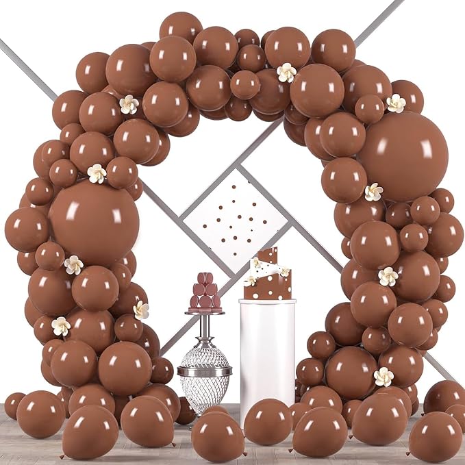 Voircoloria 90pcs Coffee Balloons Garland Arch Kit, 18 12 10 5 Inch | by Voircoloria