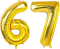 Joycard 40 Inch Gold Foil Helium Number 67 Balloons by Joycard
