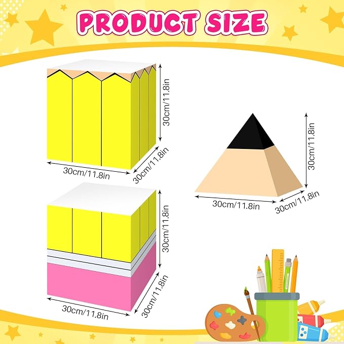 6 Pcs Back to School Decoration Large Pencil Boxes Pencil Decorations - Image 2