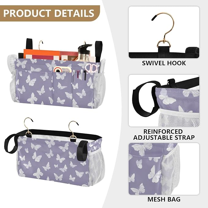Bedside Caddy Hanging Bunk Bed Caddy Bed Organizer Hanging Pocket - Image 5