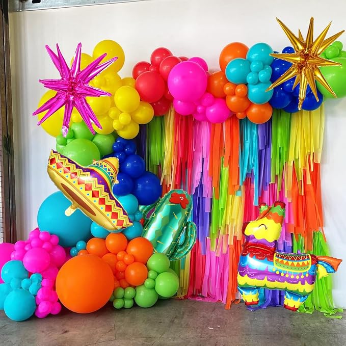 Mexican Fiesta Party Decorations, Cinco De Mayo Rainbow Balloon Arch Kit | - Image 7