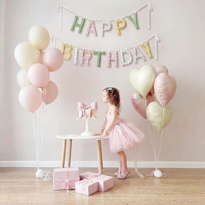 Pre-strung Happy Birthday Banner Sign Reusable Felt Happy Birthday Garland - Image 5