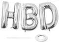 Silver HBD Balloons, HBD Foil Letter Balloon by BBPOOL