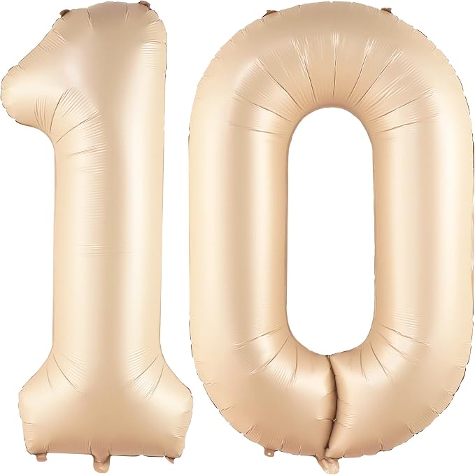 KatchOn Caramel 10 Balloon Number 40 Inch, 10th Birthday Decorations - Image 8