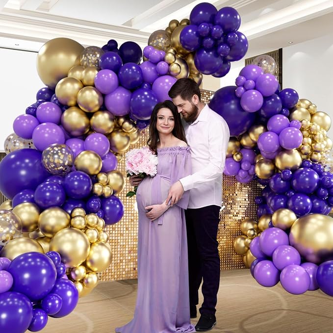 Purple and Gold Balloon Arch Garland Kit - Image 6