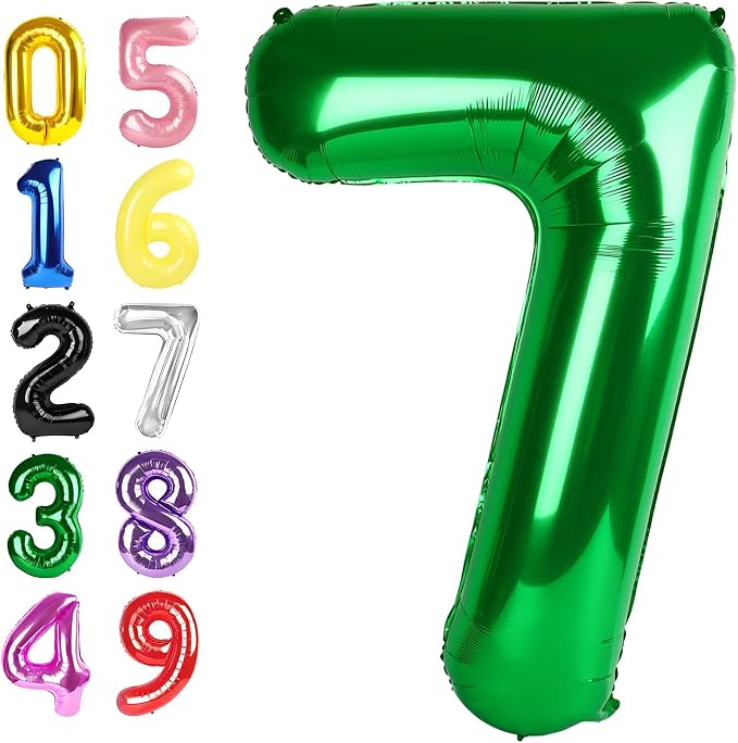 Number Balloons 40 Inch Dark Green 6 Balloon by Argthjy