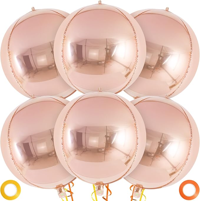 Metallic Champagne Balloons, 22 Inch Large Sphere Round Balloons by AIQINHU
