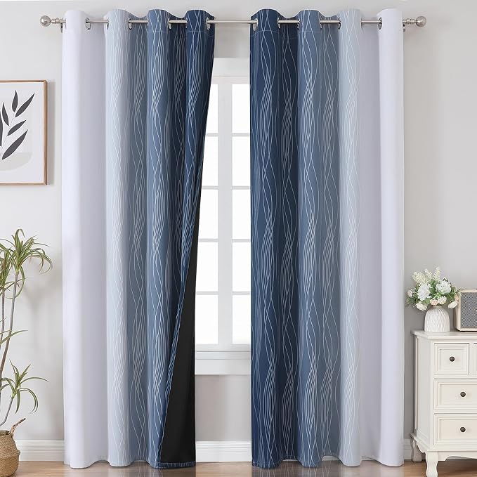 Blackout Curtains 90 Inches Long 2 Panels, Light Blocking Grommet Curtains - Image 2