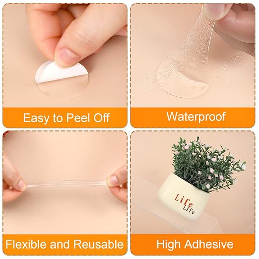 JANYUN 280 Pcs Double Sided Sticky Dot Stickers, Round Putty Clear Tack | - Image 3