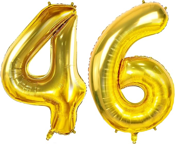 Number 46 Balloons for 46th Birthday Party Decorations, 0-100 Large No.46 for by Joycard