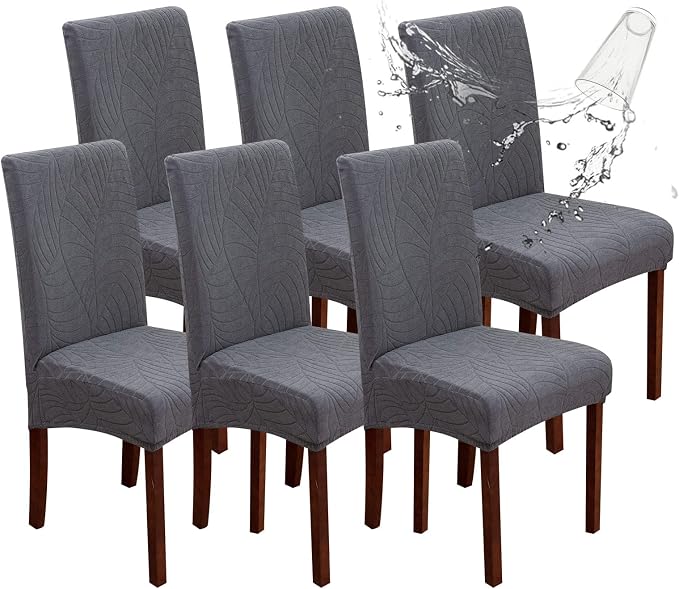 Waterproof Dining Room Chair Covers Set of 6 Slipcovers by Genina