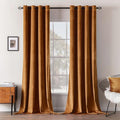 MIULEE Velvet Curtains Gold Brown 52 x 90 Inch Length Set of 2 | Grommet Drapes by MIULEE