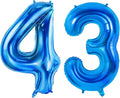 Number 43 Balloons for 43rd Birthday Party Decorations, 0-100 Large No.43 by Joycard