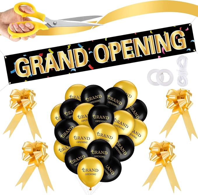 Grand Opening Ribbon Cutting Ceremony Kit Grand Opening Banner Decorations by Mixweer