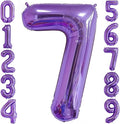 Purple 7 Balloon Number, 40 Inch Number 7 Balloon Big Purple 7 Foil Mylar by BBPOOL