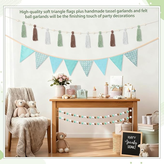 Hahafelt 4 Pcs Baby Shower Party Decoration Kit Pennant Bunting Banner Tassel - Image 6