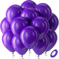 Bezente Dark Purple Latex Round Helium Party Balloons 100 Pack 12 inch | Purple by Bezente