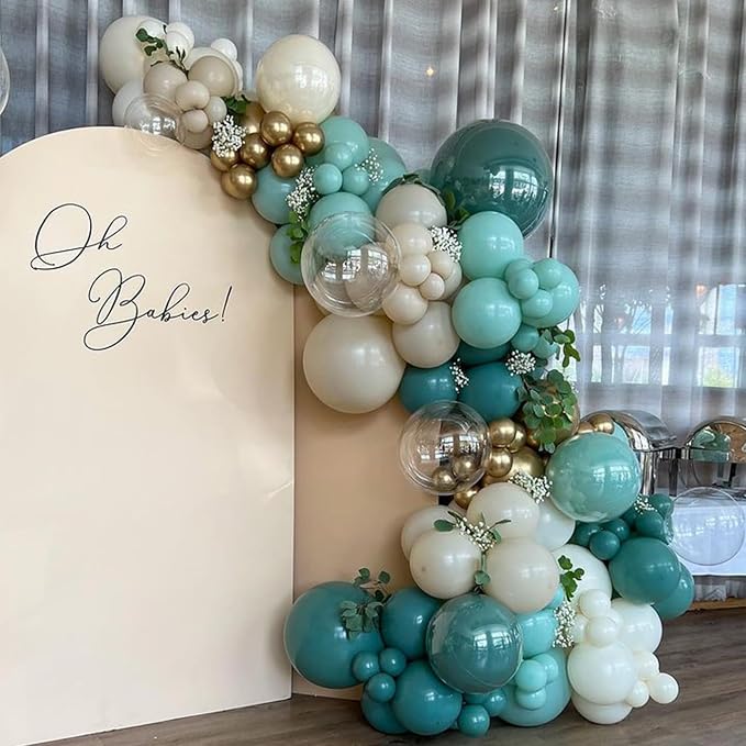 158PCS Teal Balloons Arch Garland Kit, Teal Birthday Party Decorations | - Image 4