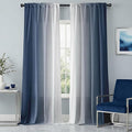 Blue and White Ombre Curtains 84 Inches Length 2 Panels | Light-Filtering by XFLINGBAO