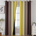 Brown and Yellow Blackout Curtains by ESTELARTEXTILER