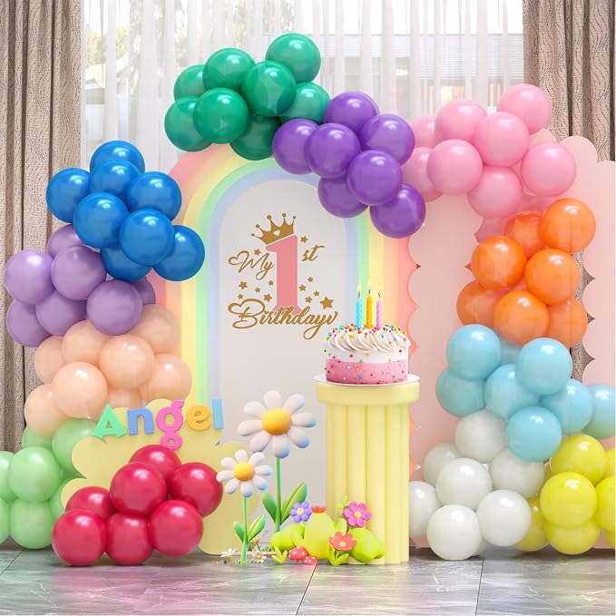 120pcs Pearl Rainbow Balloons Assorted Color 12 Inches Latex, Round Helium - Image 4