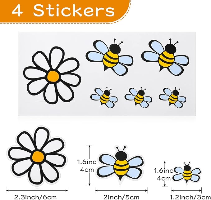 Zonon 4 Pieces Honey Bee Centerpieces Honeycomb Decorations Yellow Bee - Image 3