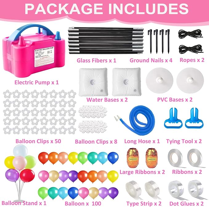 Balloon Arch Kit and Balloon Pump, 9Ft Tall & 10Ft Wide Adjustable Balloon Arch - Image 2