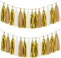 Gold Cream Khaki Tassel Garland Banner, 30 Pack Paper Tassels Streamers by SIPRKAICT