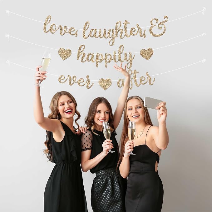 Pre-Strung Love Laughter & Happily Ever After Banner - Image 7