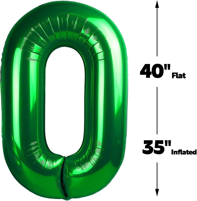 Green Number 0 Balloon 40 inch, Balloon numbers party supplies, deco photo shoot - Image 2