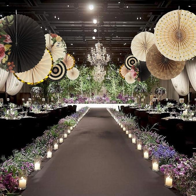 Party Hanging Paper Fans Decoration Set - Image 6
