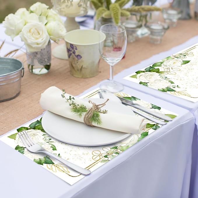 Paper Placemats Disposable 50 Pack Flower Placemat Disposable Place Mats 16 x - Image 6